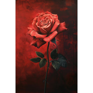 Red Rose Oil Canvas